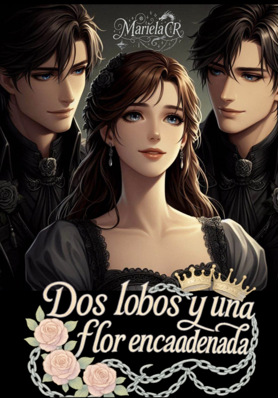 Dos lobos y una flor encadenada
