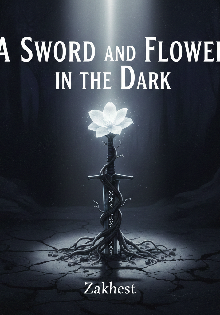 A flower and sword in the dark